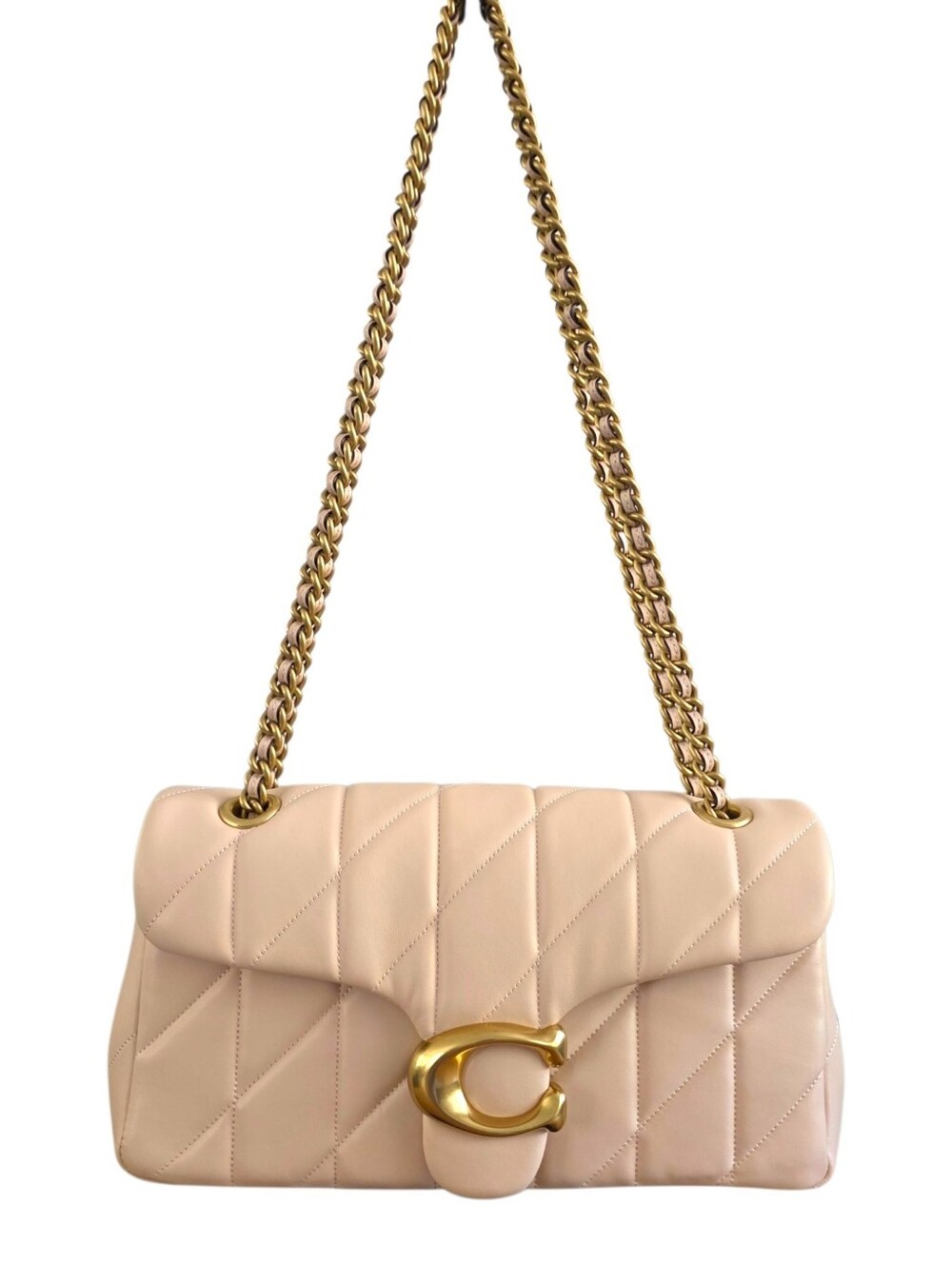 COACH Quilted Tabby 26 Blush Pink Shoulder Bag Brass Hardware NEW